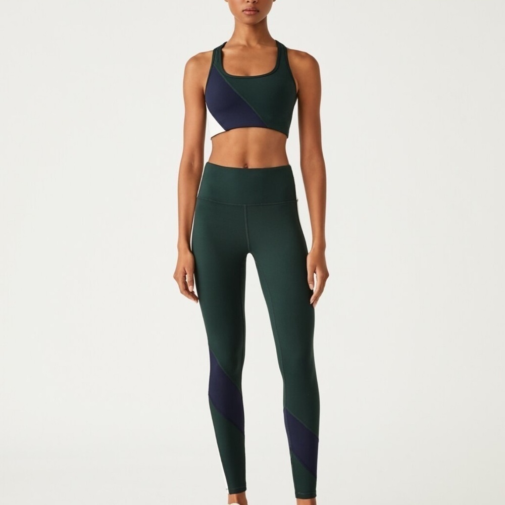 TORY BURCH Super High Rise Weightless Color-Block Leggings Size Xtra Small